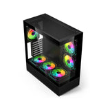 Acer V930B Mid Tower Two Panel Front & Left Side Tempered Glass Case with 6 RGB Fans - Black