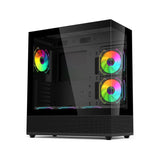 Acer V930B Mid Tower Two Panel Front & Left Side Tempered Glass Case with 6 RGB Fans - Black