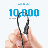 كابل أنكر 322 USB-C إلى Lightning مضفر (1.8 متر/6 أقدام) - أسود