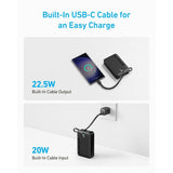 Anker 335 Power Bank With USB-C Cable - 20,000mAh / 22.5W / Black