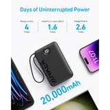 Anker 335 Power Bank With USB-C Cable - 20,000mAh / 22.5W / Black