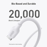 كابل أنكر 542 من USB-C إلى Lightning (مصنوع من مواد حيوية) (0.9 متر/3 قدم) - أبيض