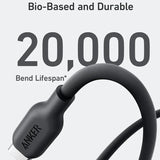 كابل أنكر 544 USB-C إلى USB-C بقوة 140 واط (مبني على أساس حيوي) (0.9 متر/3 قدم) - أسود