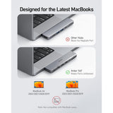 موزع أنكر 547 USB-C 7 في 2، فضي اللون، لأجهزة ماك بوك