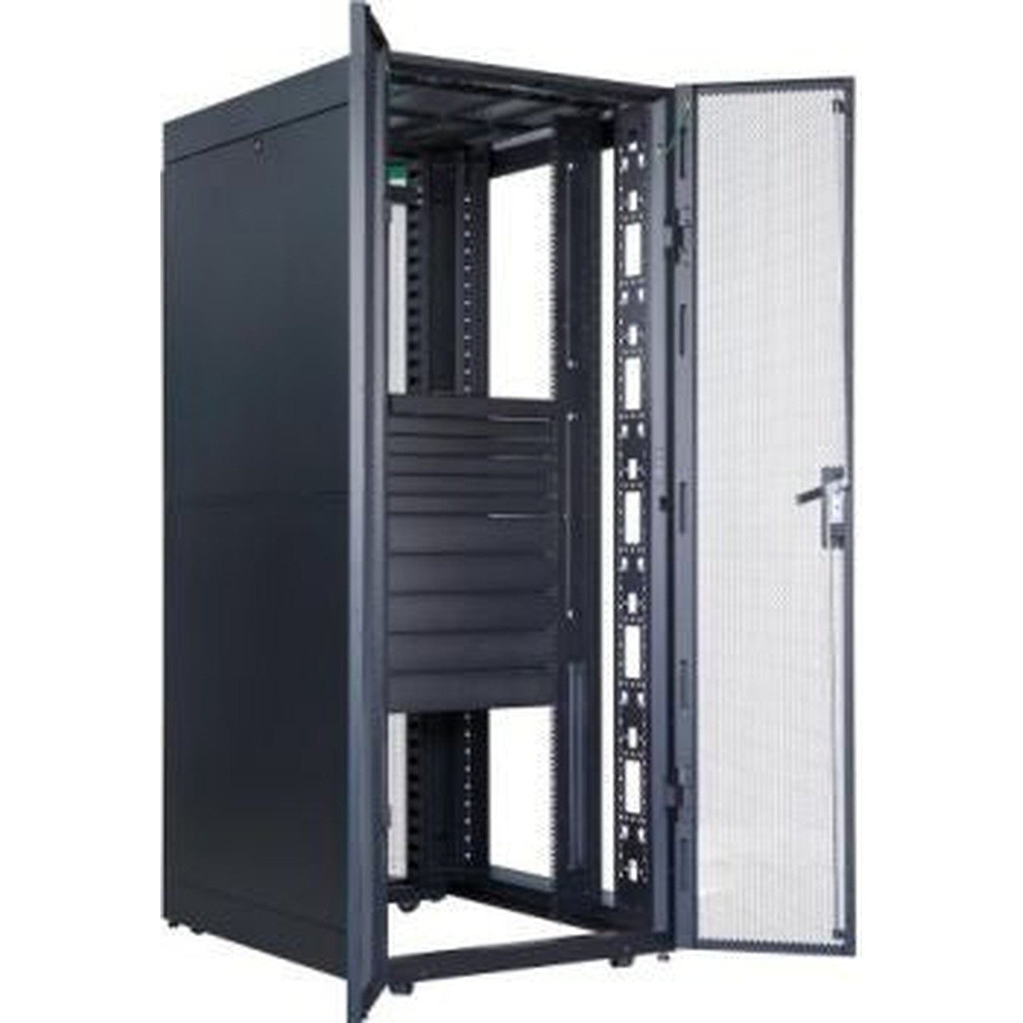 Apc 42U Easy Rack Cabinet, Dimension 800Mmx800Mm, 19'' Bracket Width, With Roof / Side Panel / Castors, Feet And 4 Brackets, No Bottom, Black | Er8282-Server Rack-APC-Star Light Kuwait