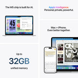 Apple MacBook Air - 15.3" / M5 / 10-Core CPU / 10-Core GPU / 16GB RAM / 1TB SSD / Arb/Eng / Silver / 1YW