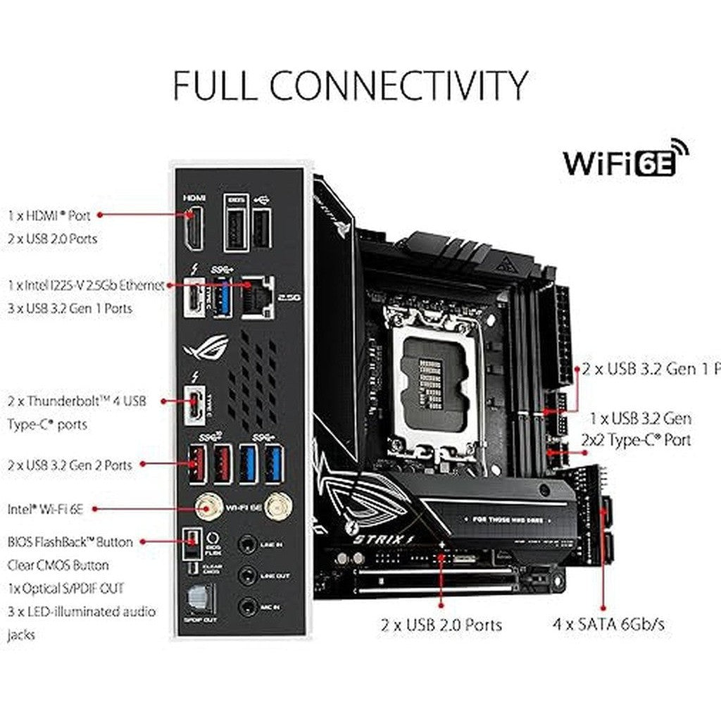 Asus Rog Strix Z690-I Gaming Wifi 6E Lga 1700 (Intel 12Th Gen) Mini-Itx Gaming Motherboard-Motherboard-Asus-Star Light Kuwait