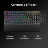 Asus X902 Rog Strix Scope II 96 RX Wireless Optical Mechanical Gaming Keyboard Rog RX Blue Switch Clicky And Speedy (Arabic) - Black
