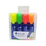 Atlas 4-Piece Highlighter Set, Multicolour
