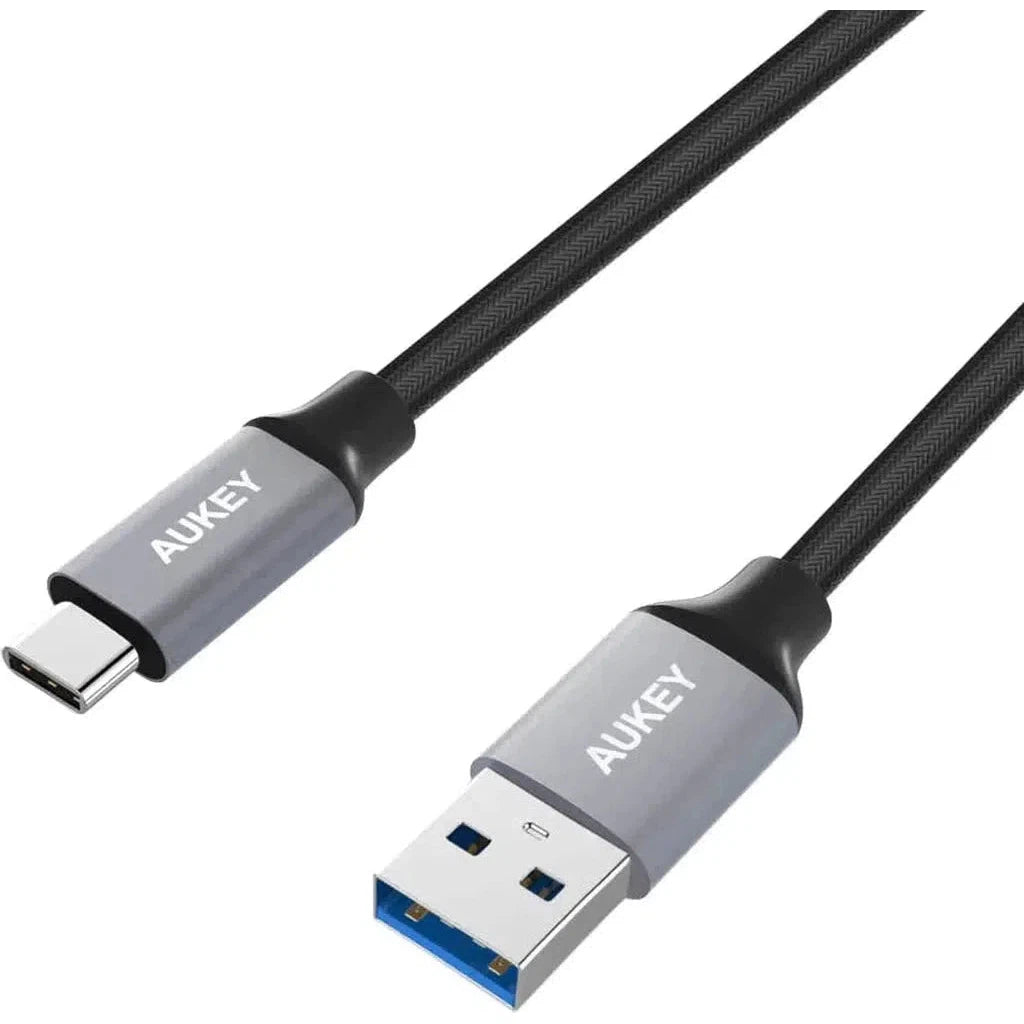 Aukey Braided Nylon Usb 3.0 To Usb-C 1M Cable - Black-Cable-Aukey-Star Light Kuwait