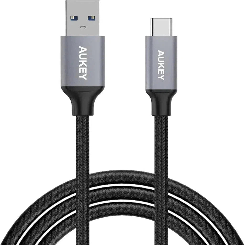 Aukey Braided Nylon Usb 3.0 To Usb-C 1M Cable - Black-Cable-Aukey-Star Light Kuwait