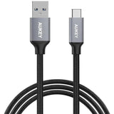 Aukey Braided Nylon Usb 3.0 To Usb-C 2M Cable - Black-Cable-Aukey-Star Light Kuwait