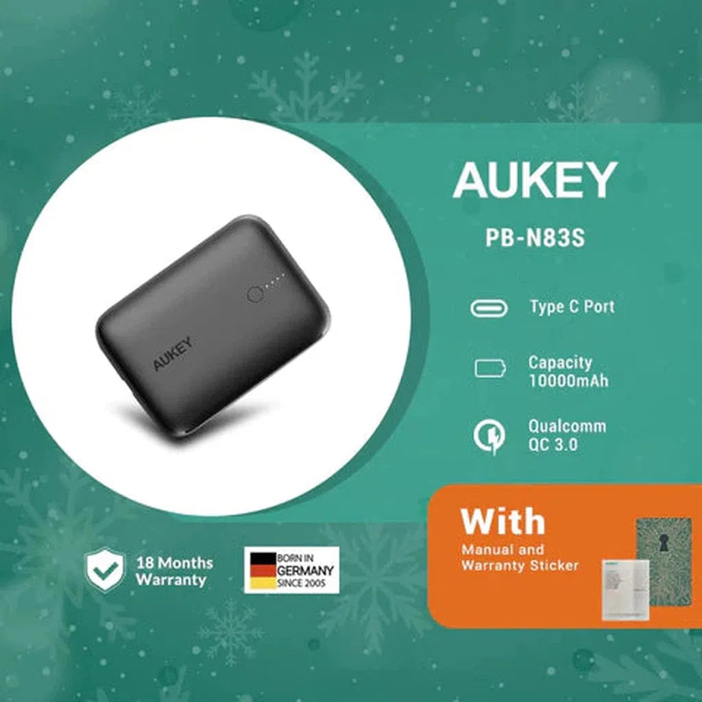 Aukey Bundle Deal - Pa-Y25 + Cb-Cl1 + Pb-N83S - Black-Cable-Aukey-Star Light Kuwait