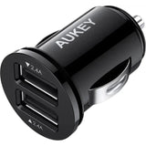 Aukey Cc-S1 Bk 24W Duo-Port Ultra Small Car Charger - Black-Adapter-Aukey-Star Light Kuwait