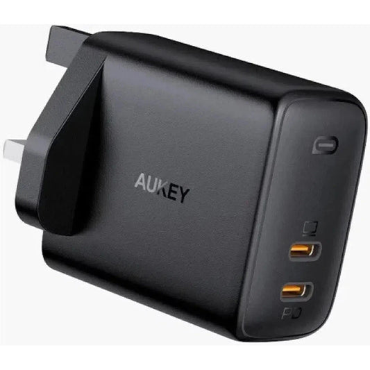 Aukey Pa-B4 Bk Dual-Port 65W Pd Wall Charger With Gan Power Tech-Adapter-Aukey-Star Light Kuwait