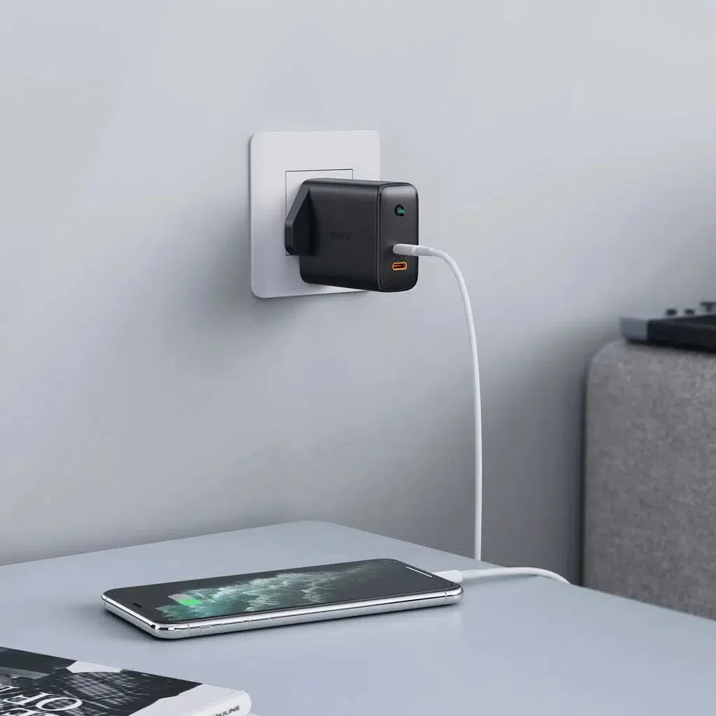 Aukey Pa-D2 Bk Dual-Port 36W Pd Wall Charger With Dynamic Detect With C To C Cable-Adapter-Aukey-Star Light Kuwait