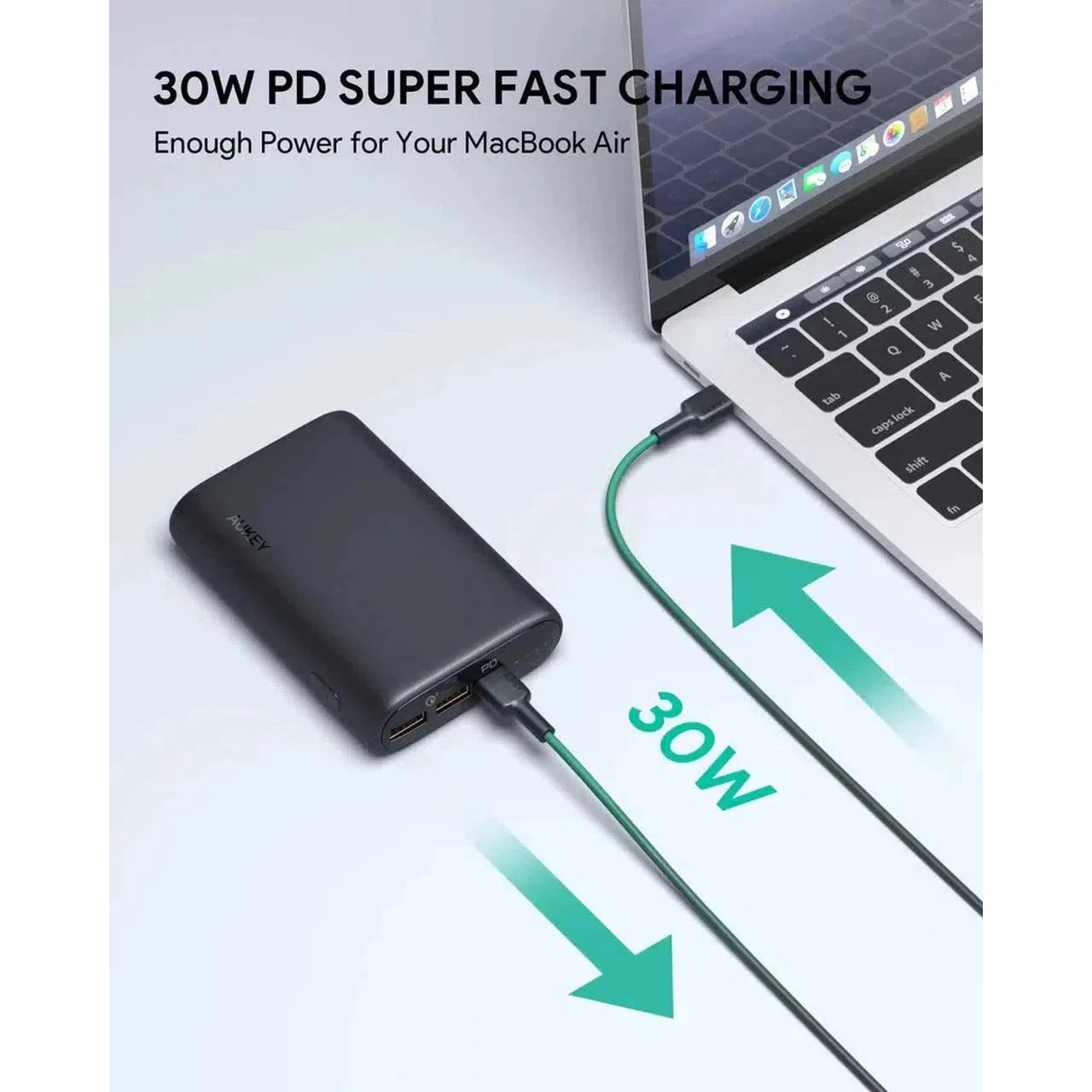 Aukey Pb-Y40 15,000Mah 30W Pd Power Bank - Black-Power Banks-Aukey-Star Light Kuwait