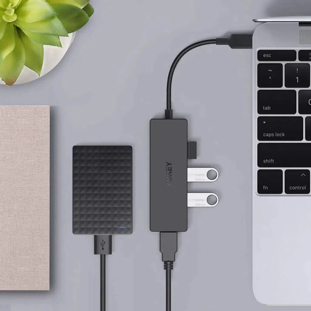 Aukey Usb-C To 4-Port Usb 3.0 Gen 1 Aluminum Hub-Cable-Aukey-Star Light Kuwait