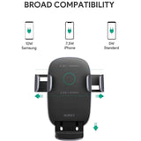 Aukey Wireless 10W Charging Phone Mount-Phone Holders-Aukey-Star Light Kuwait