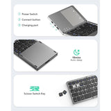 B033 Mini Folding Keyboard Bluetooth Foldable Wireless Keypad with Touchpad for Windows