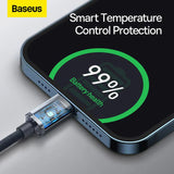 كابل بيانات للشحن السريع من BASEUS، من النوع C إلى Lightning، بقدرة 20 واط، وطول 1.2 متر