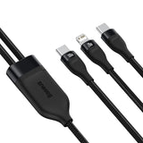 شاحن Baseus سريع بقوة 100 واط، ثنائي في واحد، من النوع C إلى Lightning + النوع C