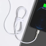كابل بيانات معدني من Baseus بقوة 20 واط، من النوع C إلى IP PD - أبيض - 1 متر CATLJK-A02