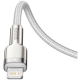 كابل بيانات معدني من Baseus بقوة 20 واط، من النوع C إلى IP PD - أبيض - 1 متر CATLJK-A02