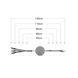 كابل شحن USB ثلاثي الوظائف من Baseus، 3.5 أمبير، 1.2 متر، رمادي داكن - CAMLT-BYG1