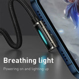 كابل Baseus CATLCS-A01 Legend Series للشحن السريع ونقل البيانات، من النوع C إلى Lightning، متوافق مع أجهزة iPhone، يدعم الشحن السريع بقوة 20 واط، طوله 2 متر، لون أسود