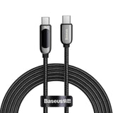 كابل Baseus CATSK-C01 USB-C - USB-C PD QC بقدرة 100 واط، 5 أمبير، سرعة نقل بيانات 480 ميجابت/ثانية، طول 2 متر - أسود
