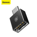 محول Baseus Exquisite من النوع C ذكر إلى USB أنثى أسود (CATJQ-B01)