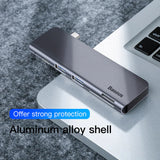 Baseus Harmonica 5 IN 1 Type-C USB Hub For Type-C Laptop Grey CAHUB-K0G