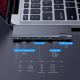 Baseus Harmonica 5 IN 1 Type-C USB Hub For Type-C Laptop Grey CAHUB-K0G