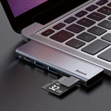 Baseus Harmonica 5 IN 1 Type-C USB Hub For Type-C Laptop Grey CAHUB-K0G