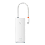 محطة إرساء Baseus Lite Series 6-in-1 HUB - أبيض