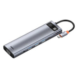 محطة إرساء Baseus Metal Gleam Series متعددة الوظائف 11 في 1 من النوع C، لون رمادي فضائي