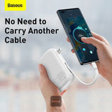 شاحن متنقل Baseus Qpow بشاشة رقمية وشحن سريع، سعة 20000 مللي أمبير، قدرة 22.5 واط (مع كابل من النوع C)، لون أبيض | PPQD-I02