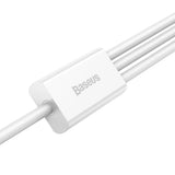 كابل بيانات وشحن سريع من سلسلة Baseus Superior، USB إلى M+L+C، 3.5 أمبير، 1.5 متر، أبيض