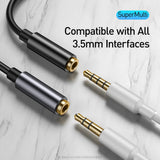 Baseus Type C to 3.5mm Female Adapter L54 Audio Jack Connector, Noise Cancelling Headphone Jack Converter Audio Adapter (Black)