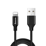 Baseus – كابل بيانات USB للشحن السريع بتقنية Lightning (أسود، 0.6 متر)
