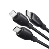 Baseus Ultra-Fast 3-in-1 Charging Cable - 1.3 Meter / USB-A to M+L+C / 3.5A / Black