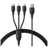 Baseus Ultra-Fast 3-in-1 Charging Cable - 1.3 Meter / USB-A to M+L+C / 3.5A / Black
