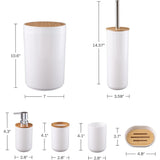 Bathroom Sanitary Set Pack Of 6 - White