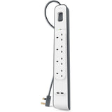 Belkin 4-Port Power Extension Strip Surge Protection, White (Bsv401Af2M)-Cable-Belkin-Star Light Kuwait