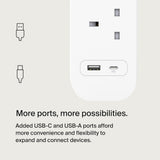 واقي من زيادة التيار من بيلكين، 4 منافذ/18 واط، USB-A/USB-C/2 متر - SRB001AR2M