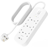 واقي التيار الكهربائي من بيلكين، 6 منافذ/18 واط، USB-A/USB-C/2 متر-SRB002AR2M