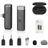 Boya Smallest Wireless Microphone, Trs & Trrs & Lightning Connector - Black-Microphone-BOYA-Star Light Kuwait