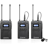 Boya Uhf Wireless Mic With One Receiver And Two Transmitter - Black-Microphone-BOYA-Star Light Kuwait