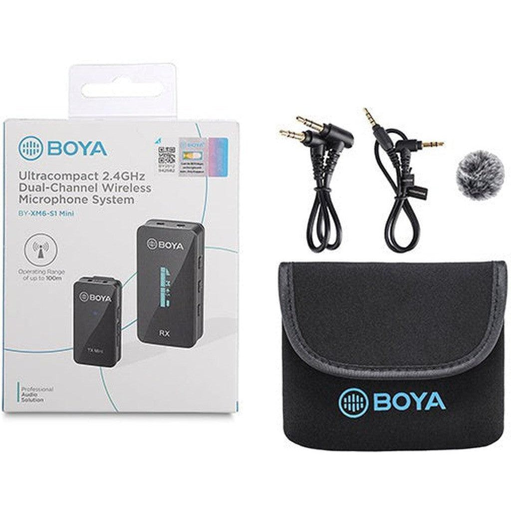 Boya Ultracompact 2.4Ghz Dual-Channel Wireless Microphone System - Black-Microphone-BOYA-Star Light Kuwait